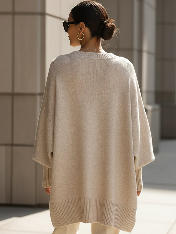 Cheryl | Cozy Oversized Batwing Crew Neck Knit Sweater