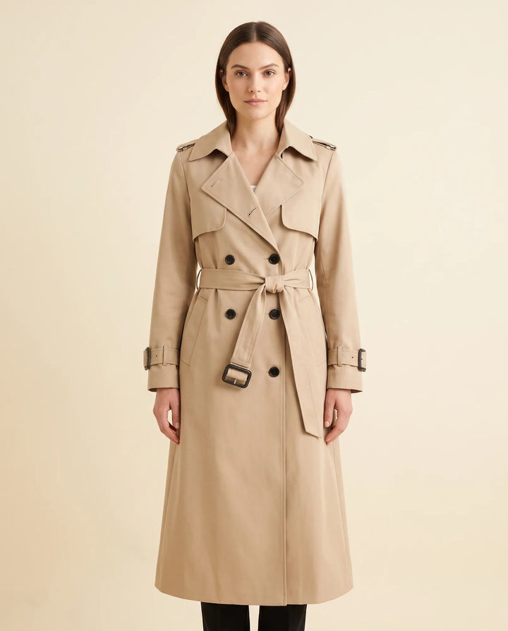 Cheryl | Polished Long Belted Trench-Style Winter Coat