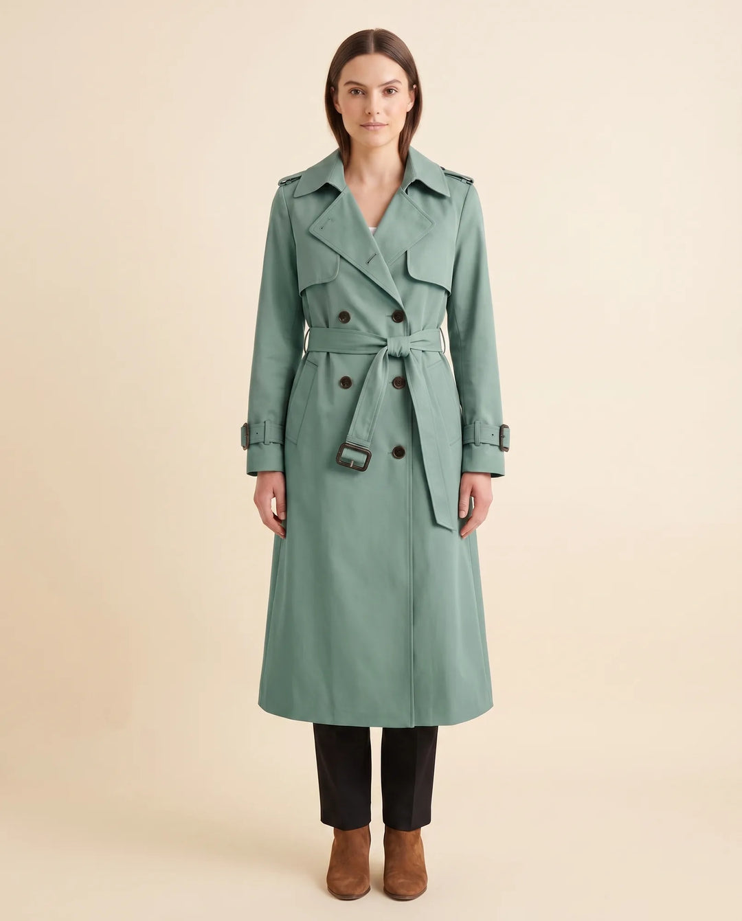 Cheryl | Polished Long Belted Trench-Style Winter Coat