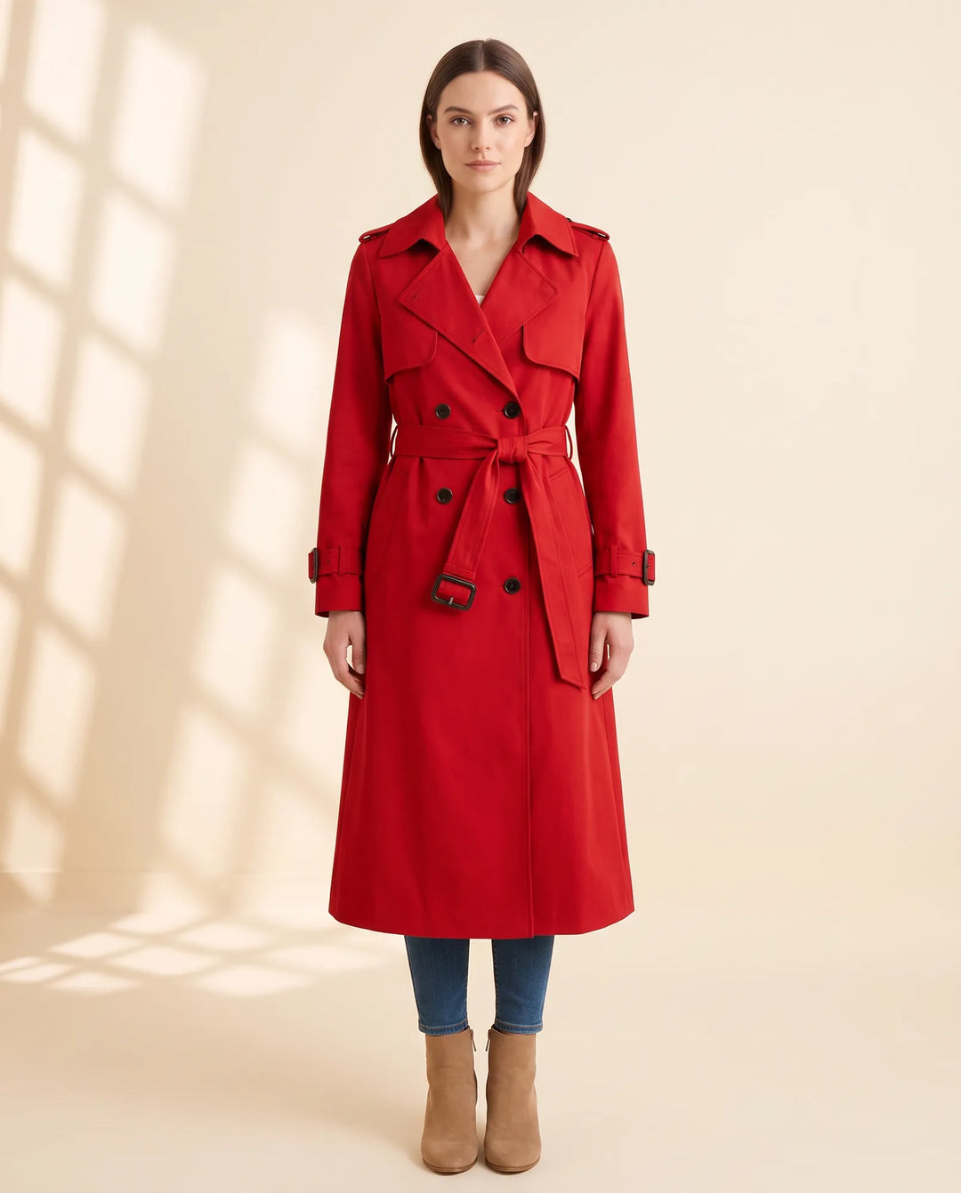 Cheryl | Polished Long Belted Trench-Style Winter Coat