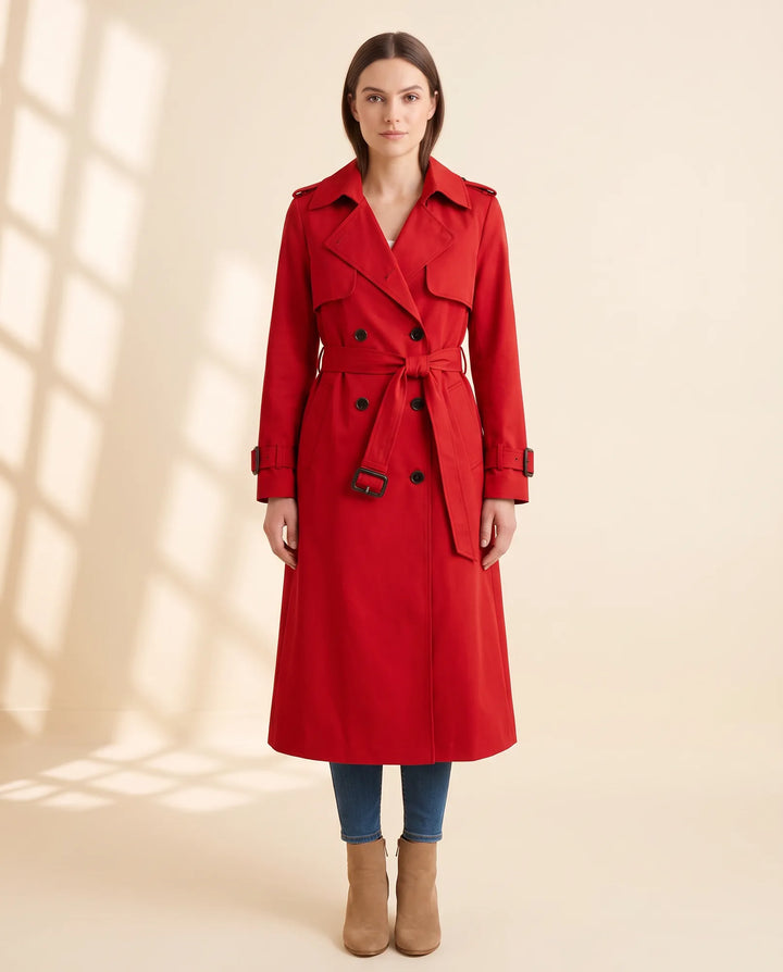 Cheryl | Polished Long Belted Trench-Style Winter Coat