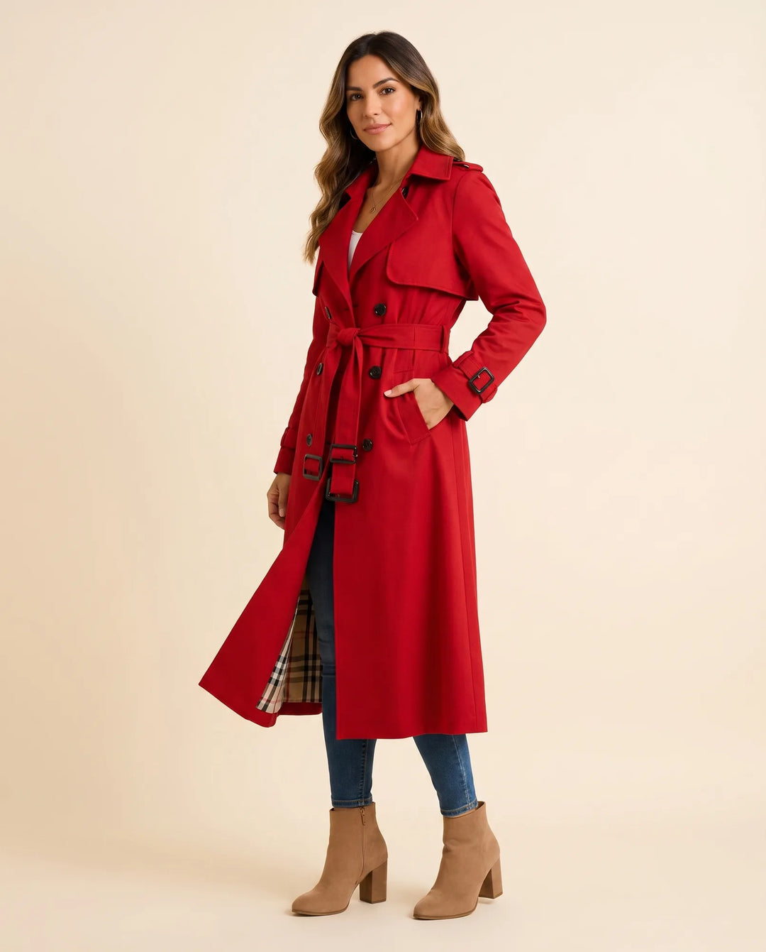 Cheryl | Polished Long Belted Trench-Style Winter Coat