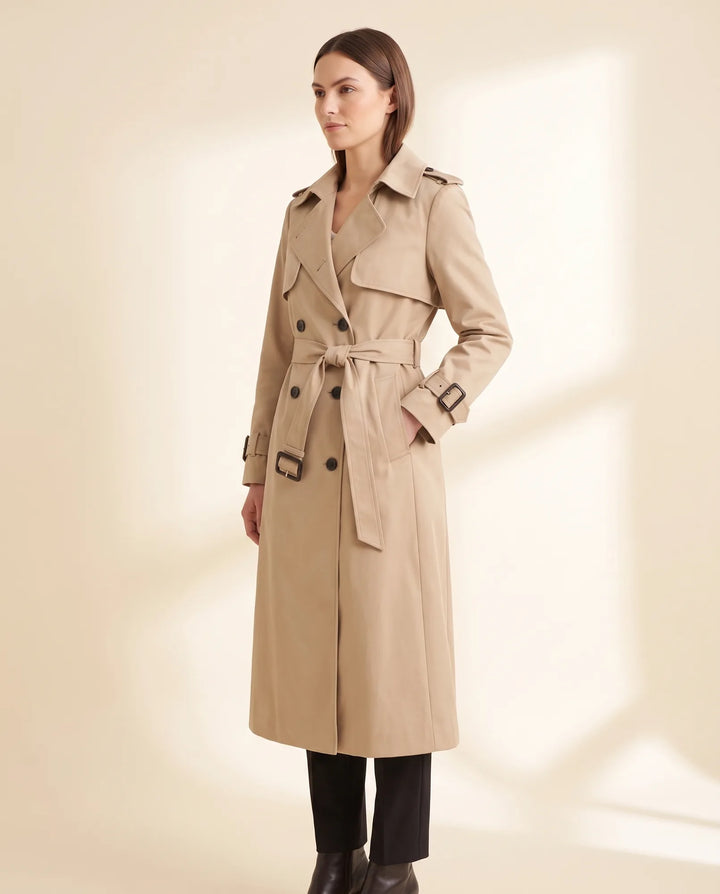 Cheryl | Polished Long Belted Trench-Style Winter Coat