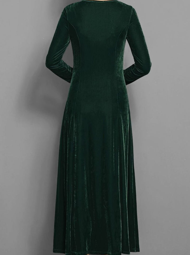 Cheryl | Polished Velvet Christmas Dress A-Line Maxi