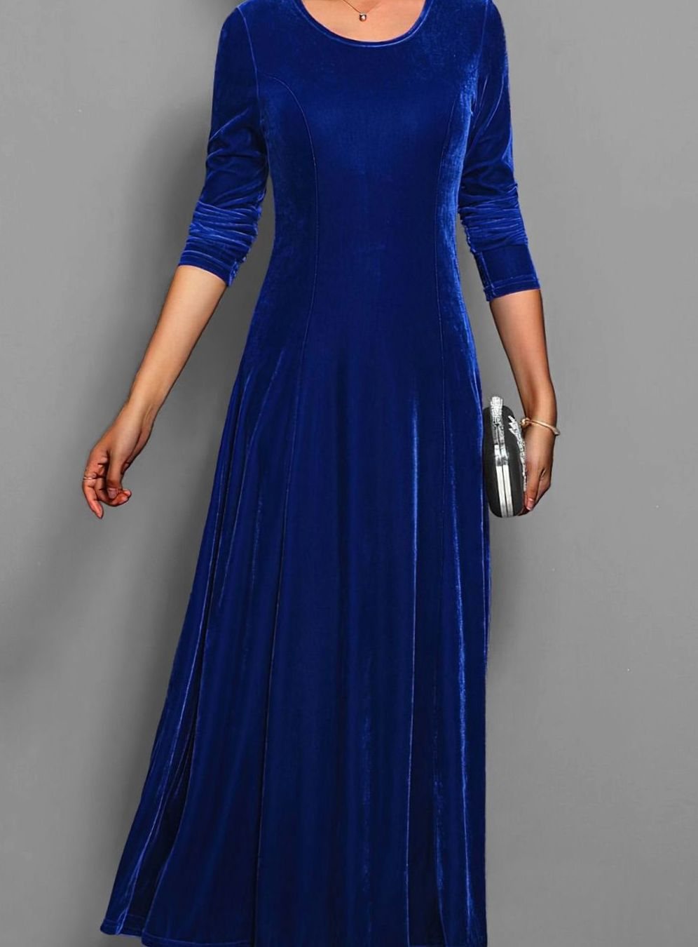 Cheryl | Polished Velvet Christmas Dress A-Line Maxi