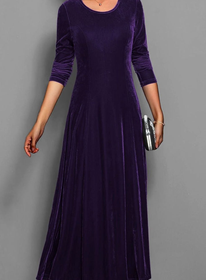 Cheryl | Polished Velvet Christmas Dress A-Line Maxi