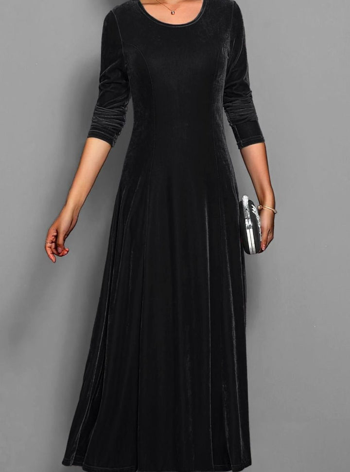Cheryl | Polished Velvet Christmas Dress A-Line Maxi