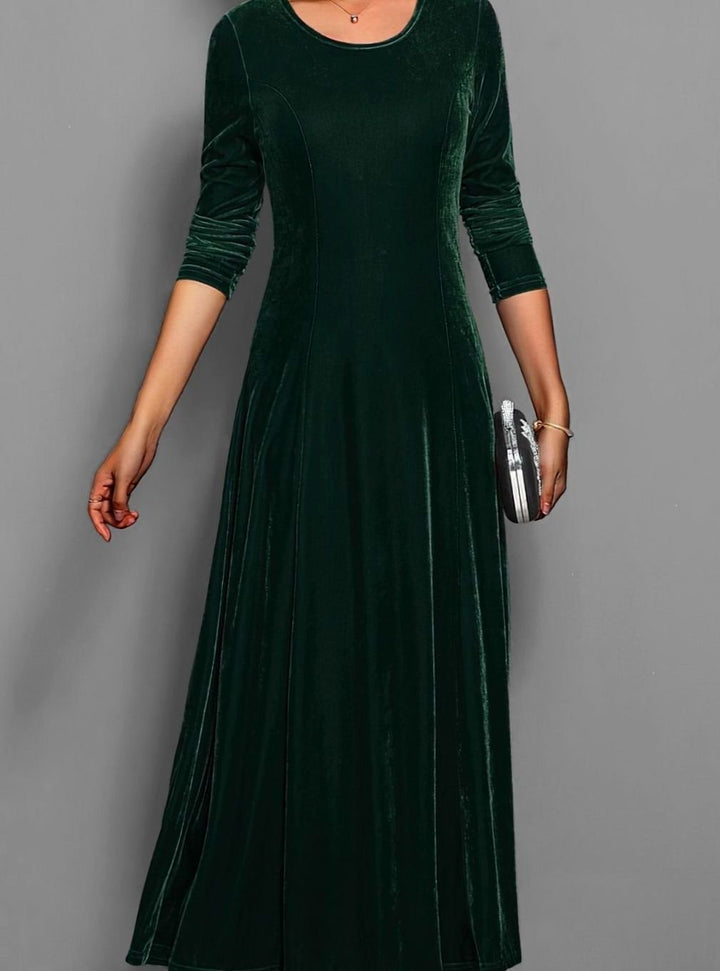 Cheryl | Polished Velvet Christmas Dress A-Line Maxi