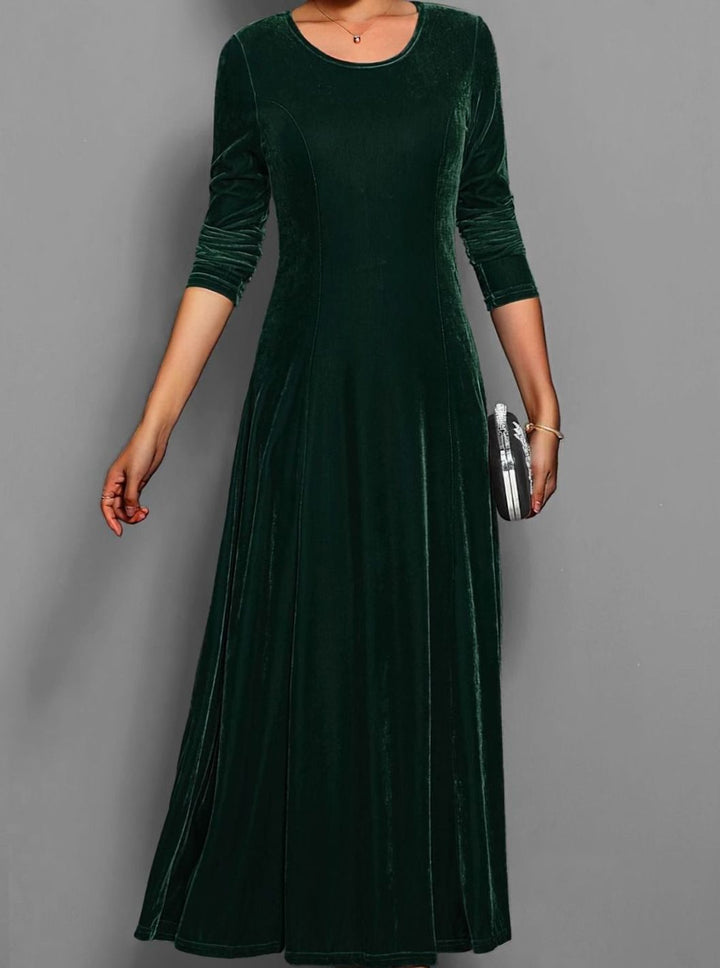 Cheryl | Polished Velvet Christmas Dress A-Line Maxi