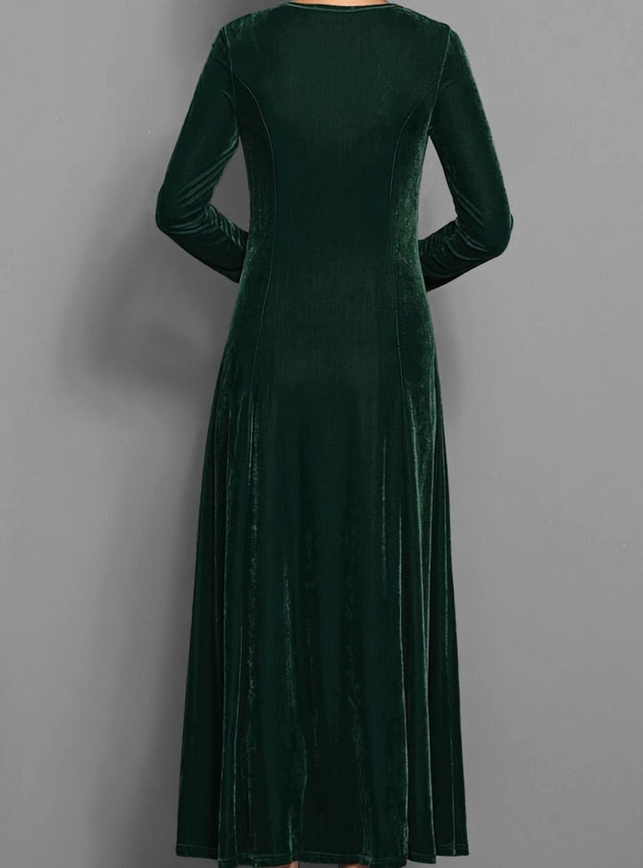 Cheryl | Polished Velvet Christmas Dress A-Line Maxi