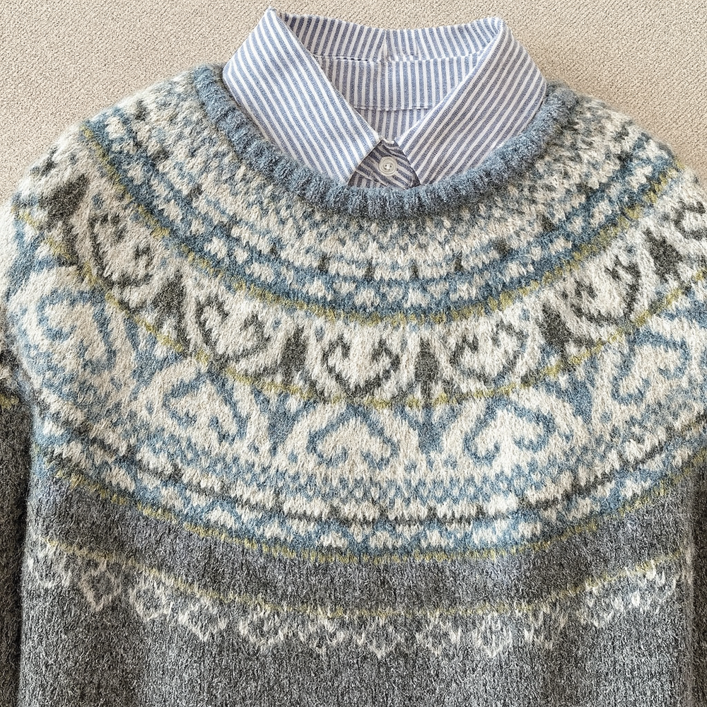 Christina | Cozy Nordic Crew Neck Pullover Knit Sweater