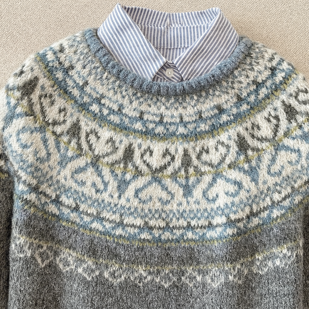 Christina | Cozy Nordic Crew Neck Pullover Knit Sweater