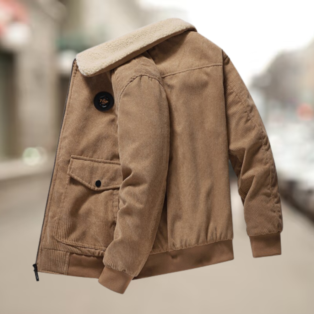 Conrad | Chik Ribstrikket Bomber Jakke med Sherpakrave