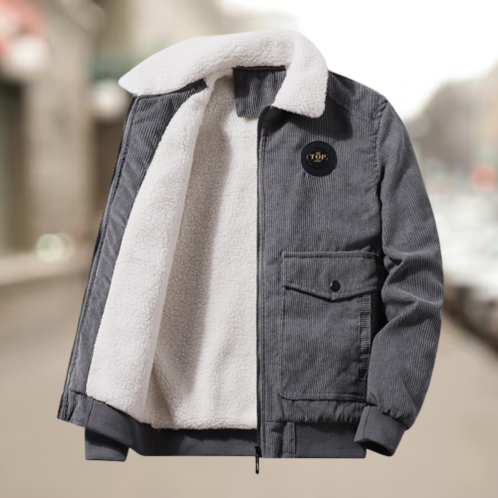 Conrad | Chik Ribstrikket Bomber Jakke med Sherpakrave