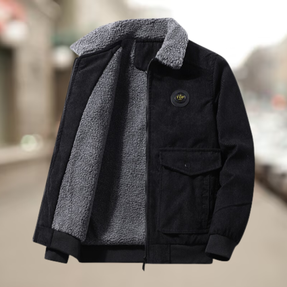 Conrad | Chik Ribstrikket Bomber Jakke med Sherpakrave