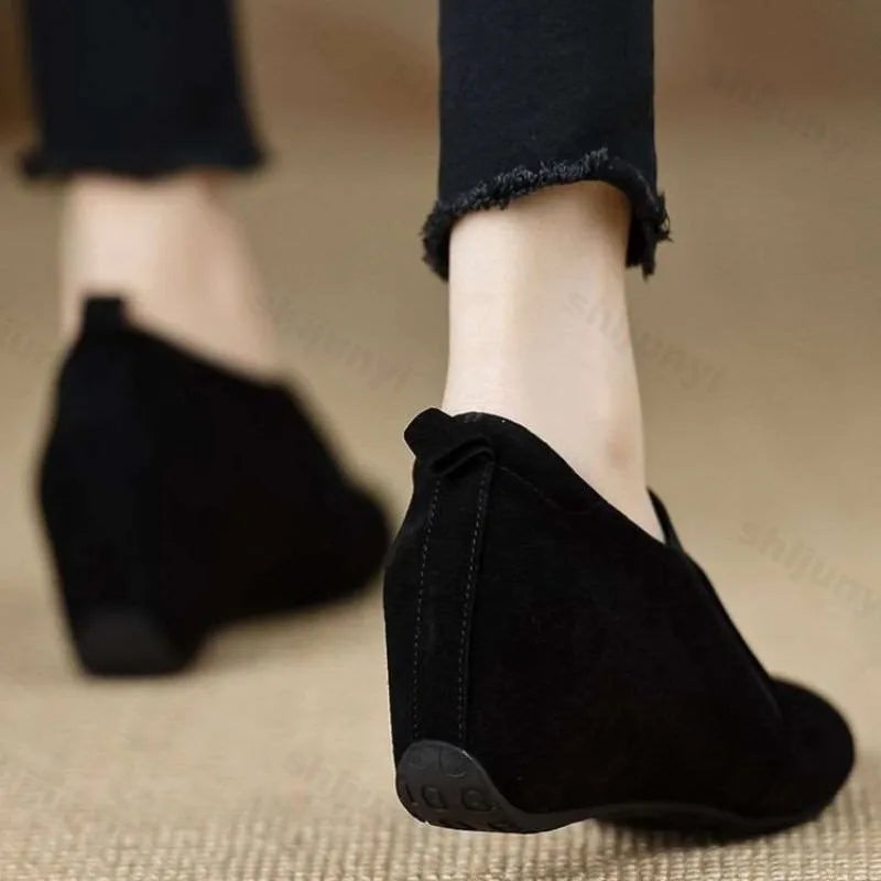 Cynthia | Graceful Pointed Toe Wedge Ankle Boots
