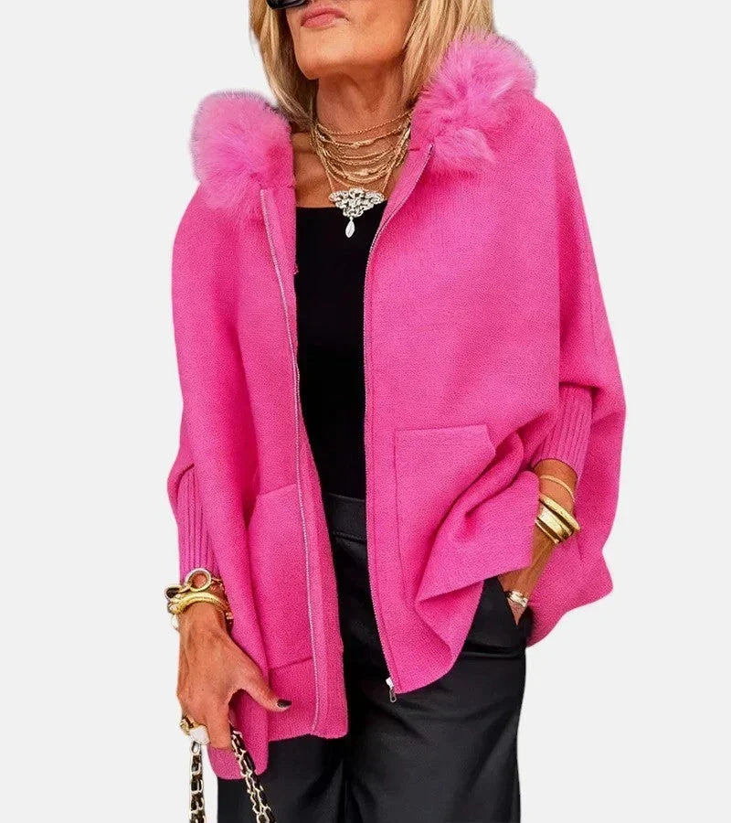 Cynthia | Refined Oversized Hooded Zip Up Poncho