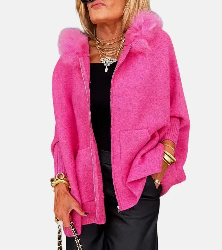 Cynthia | Refined Oversized Hooded Zip Up Poncho