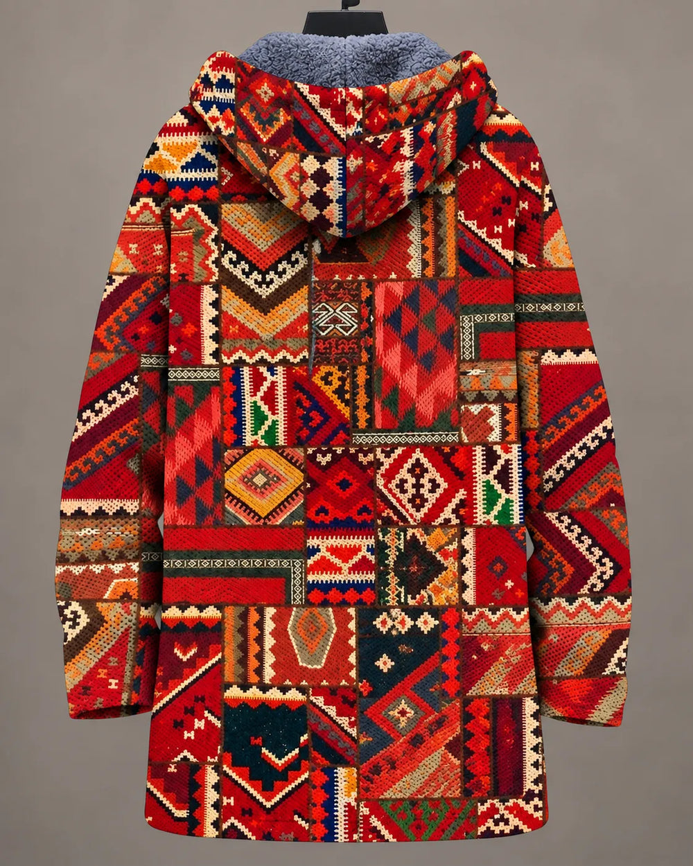Danielle | Geometric Print Hooded Quilted Jacket