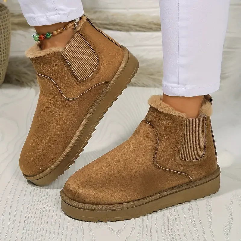 Danielle | Sophisticated Fur Lined Chelsea Ankle Boots