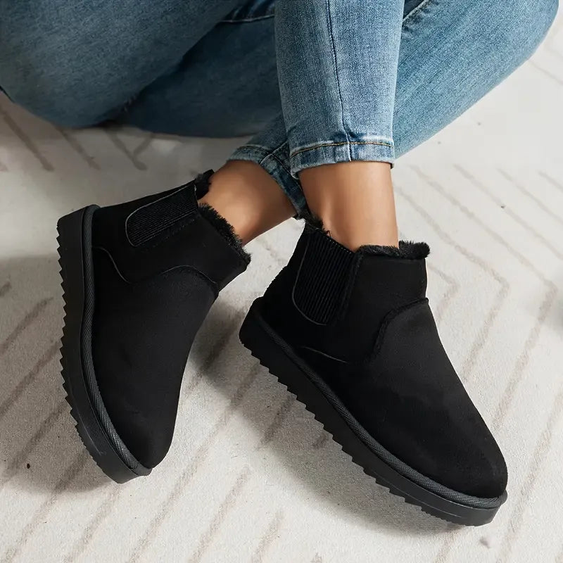 Danielle | Sophisticated Fur Lined Chelsea Ankle Boots
