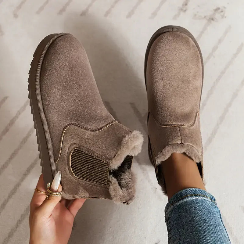 Danielle | Sophisticated Fur Lined Chelsea Ankle Boots
