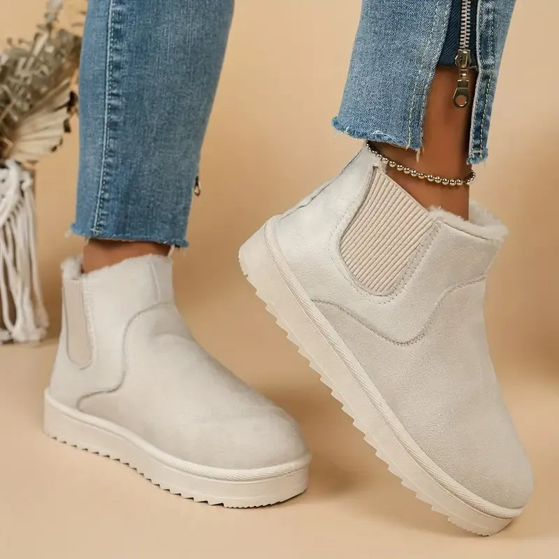 Danielle | Sophisticated Fur Lined Chelsea Ankle Boots