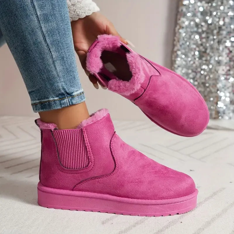 Danielle | Sophisticated Fur Lined Chelsea Ankle Boots