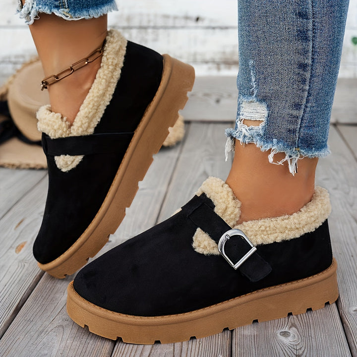 Deborah | Polished Faux Shearling Lined Winter Ankle Boots