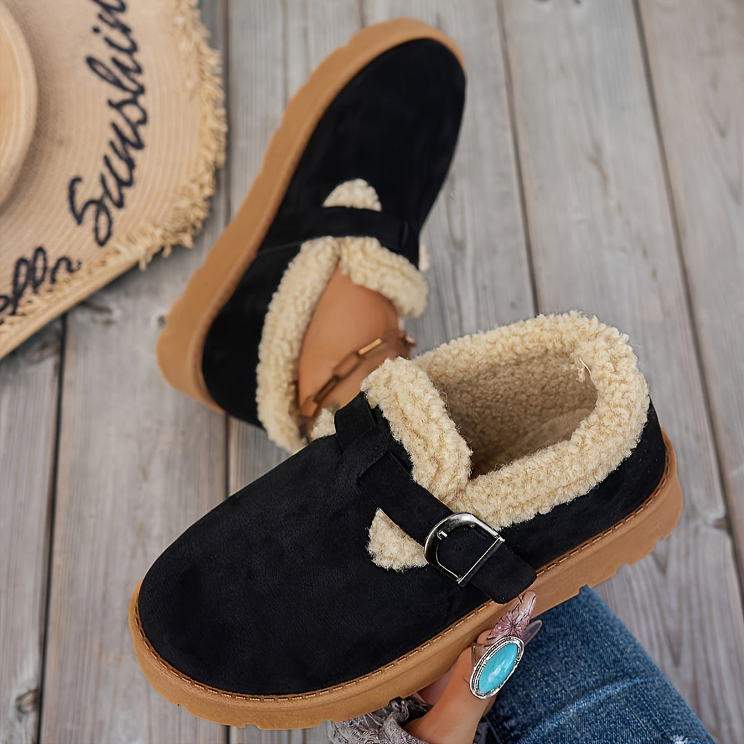 Deborah | Polished Faux Shearling Lined Winter Ankle Boots