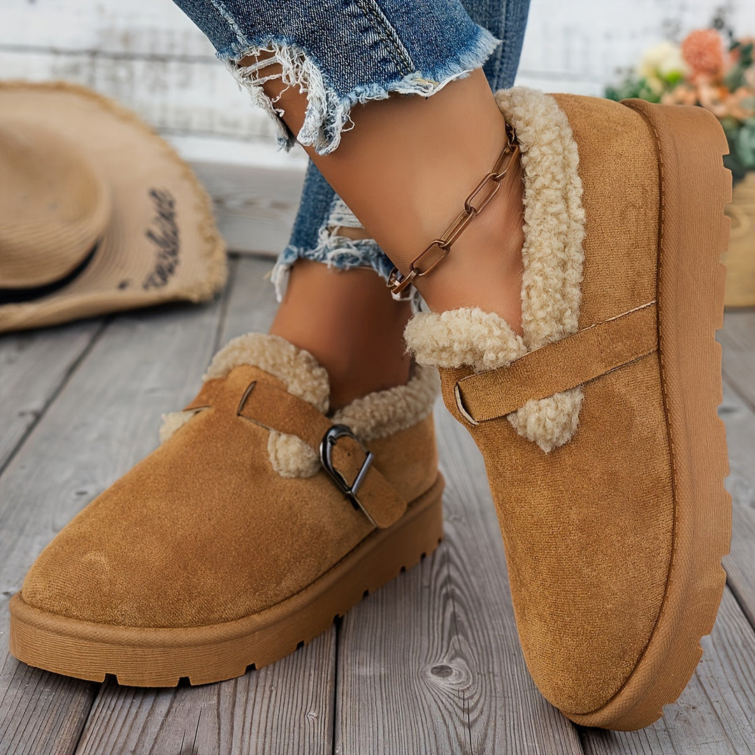 Deborah | Polished Faux Shearling Lined Winter Ankle Boots