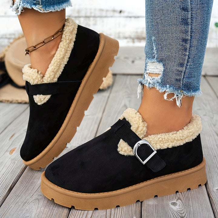 Deborah | Polished Faux Shearling Lined Winter Ankle Boots