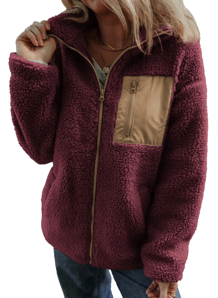 Debra | Stylish Teddy Full Zip Fleece Jacket