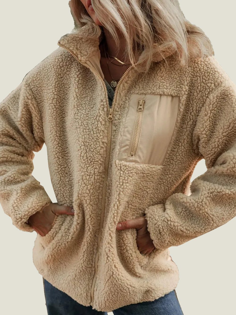 Debra | Stylish Teddy Full Zip Fleece Jacket