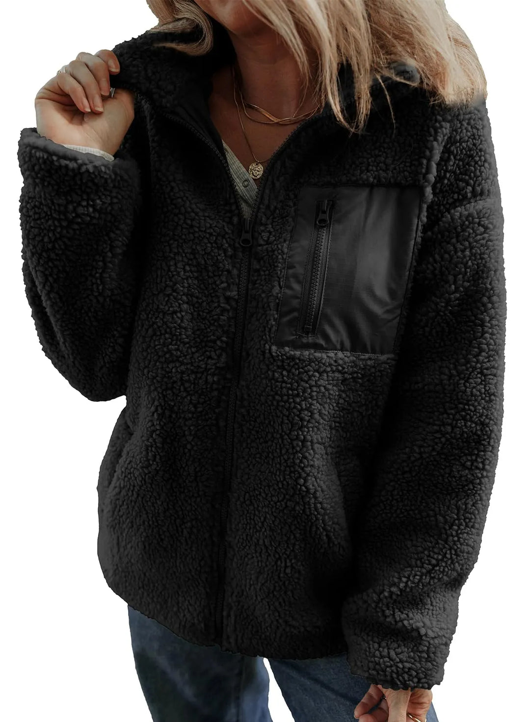 Debra | Stylish Teddy Full Zip Fleece Jacket