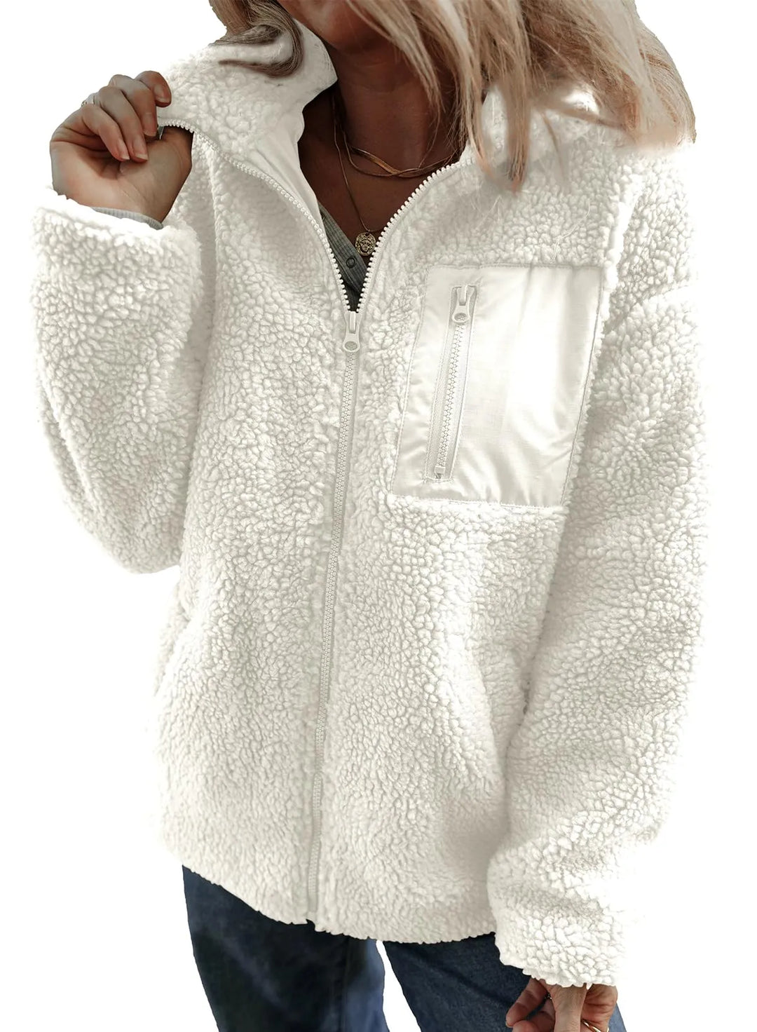 Debra | Stylish Teddy Full Zip Fleece Jacket