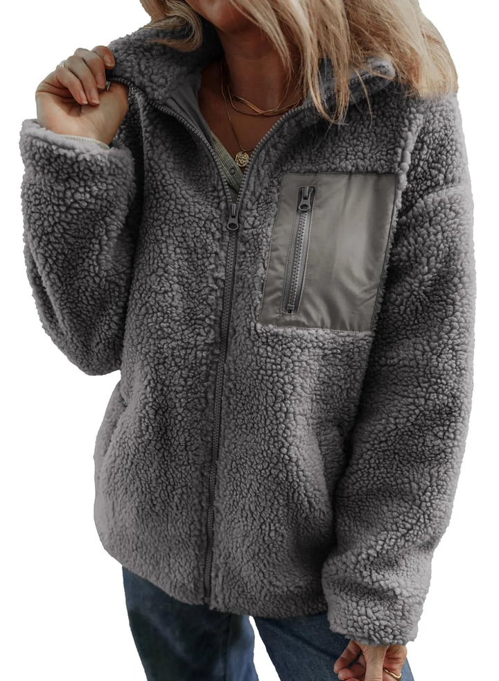 Debra | Stylish Teddy Full Zip Fleece Jacket