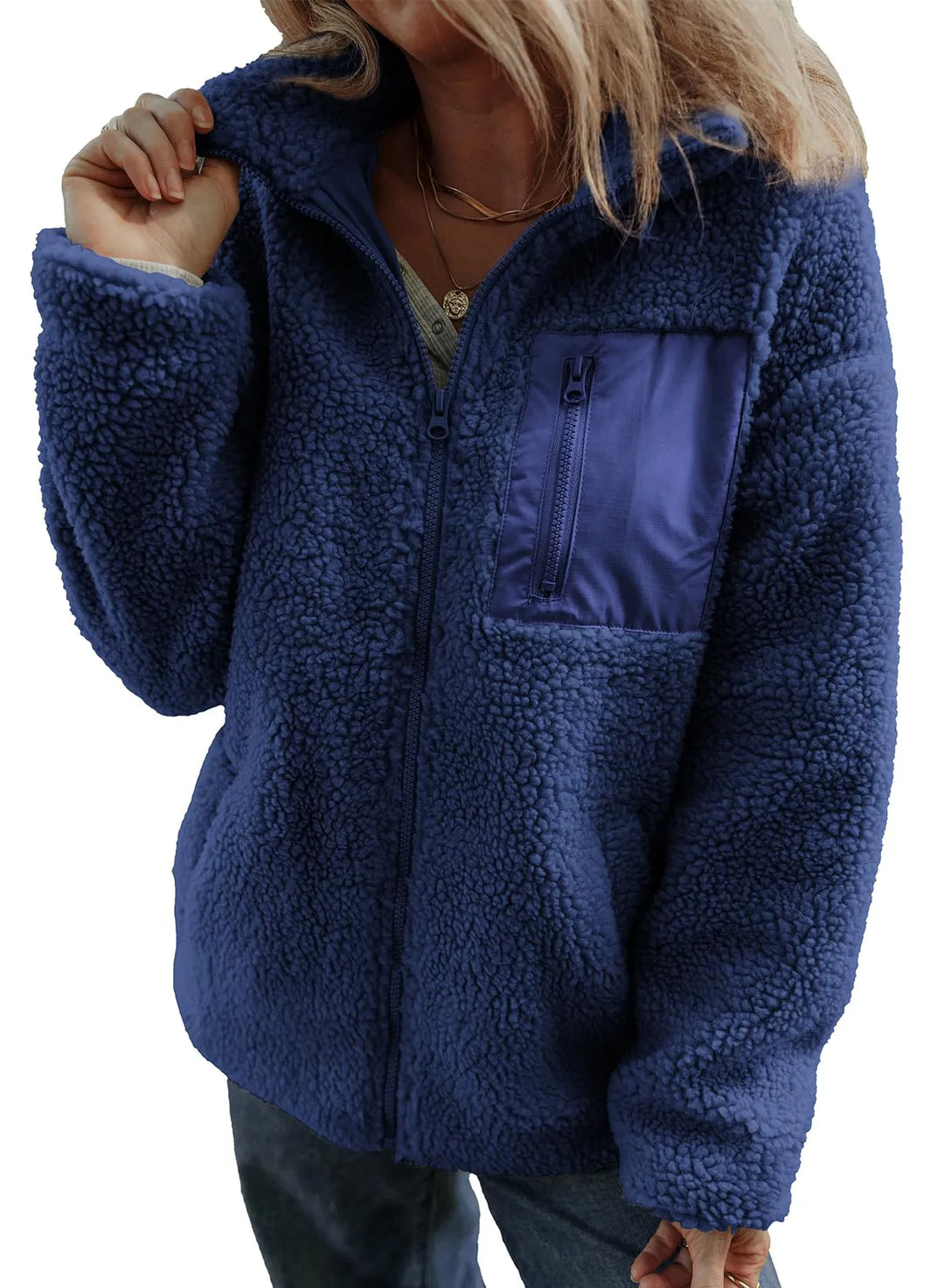 Debra | Stylish Teddy Full Zip Fleece Jacket