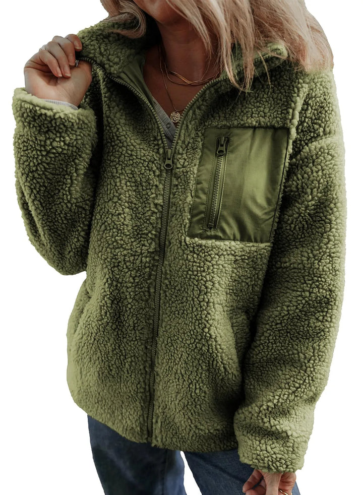 Debra | Stylish Teddy Full Zip Fleece Jacket