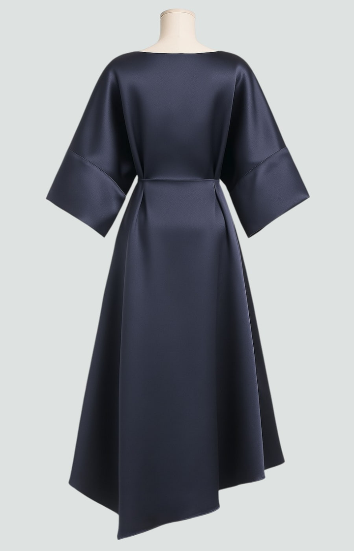 Denise | Chic Draped Batwing Sleeve Winter Wedding Guest Dress
