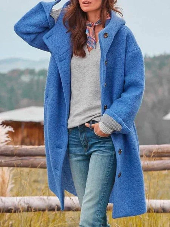 Denise | Chic Long Hooded Button-Front Winter Coat