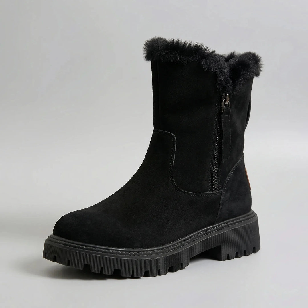 Denise | Relaxed Fur-Cuffed Platform Winter Boots