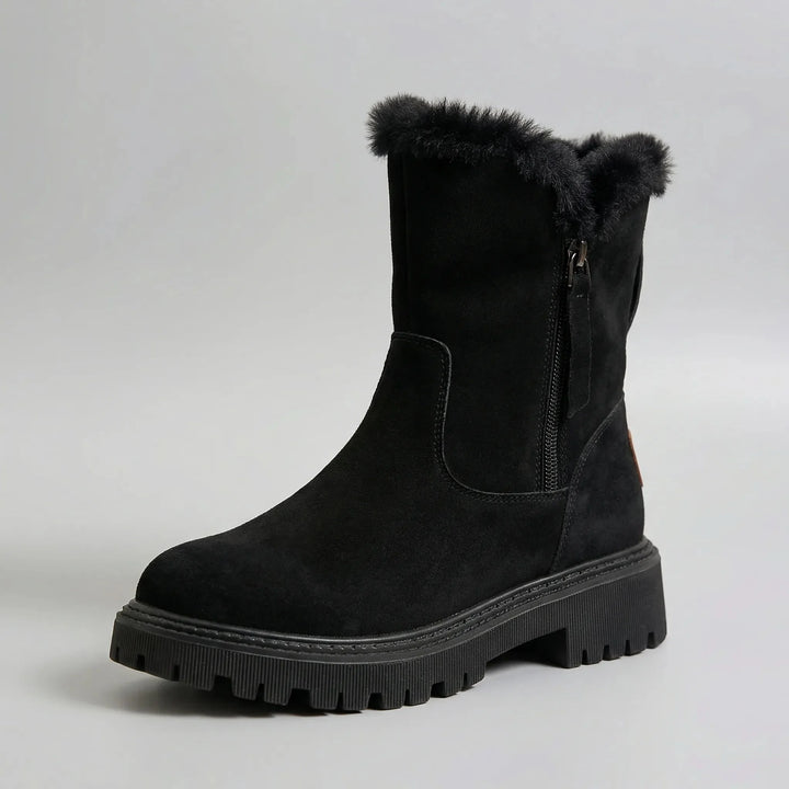 Denise | Relaxed Fur-Cuffed Platform Winter Boots