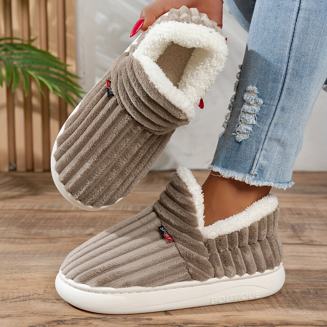 Denise | Ribbed Slip-On Winter Slippers