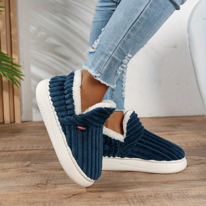 Denise | Ribbed Slip-On Winter Slippers