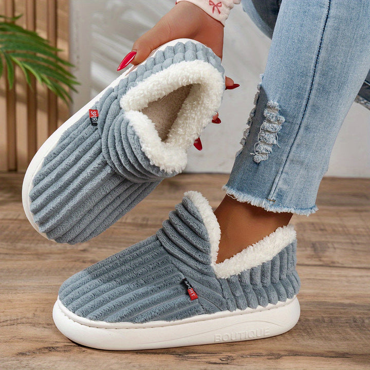 Denise | Ribbed Slip-On Winter Slippers
