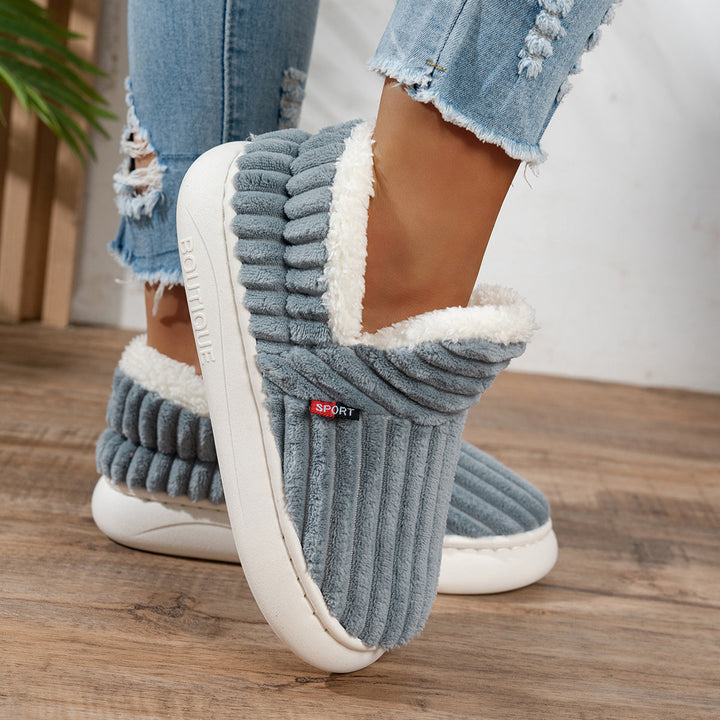 Denise | Ribbed Slip-On Winter Slippers