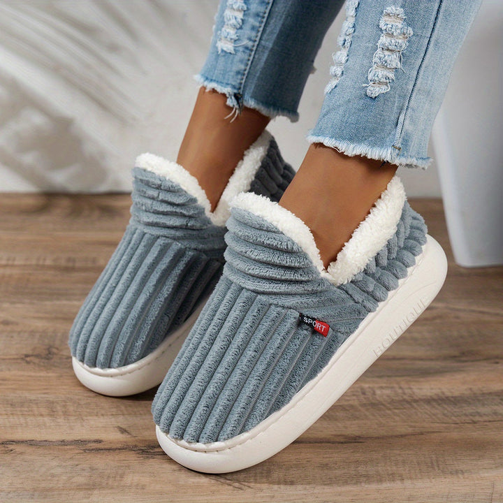 Denise | Ribbed Slip-On Winter Slippers