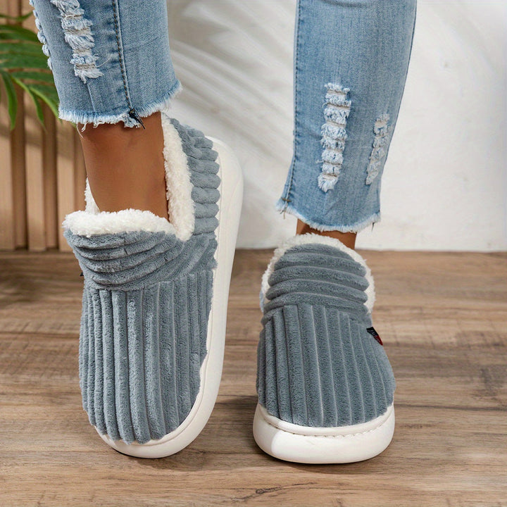 Denise | Ribbed Slip-On Winter Slippers