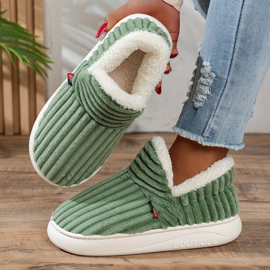 Denise | Ribbed Slip-On Winter Slippers